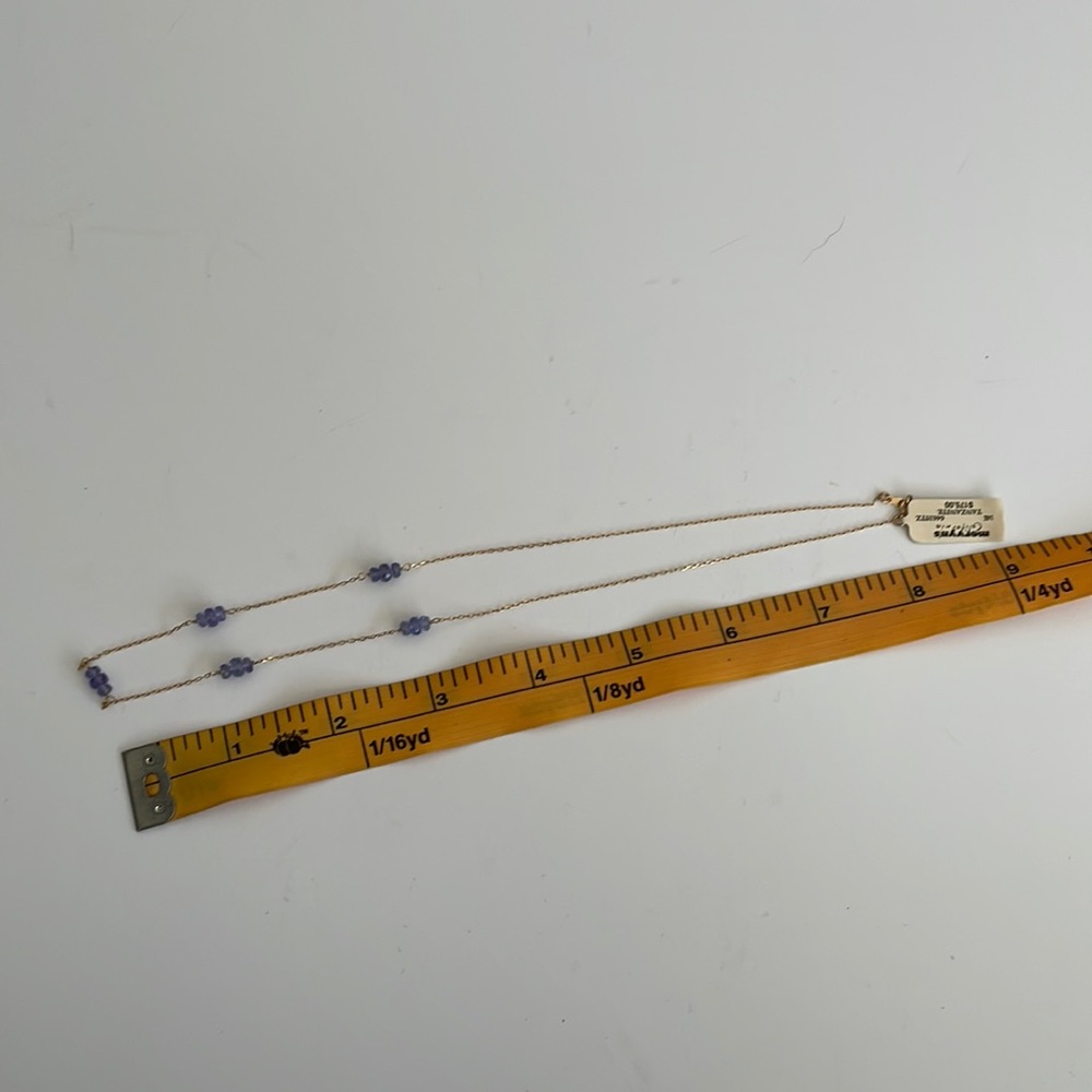 Tanzanite authentic 14k gold necklace purchased at Mervyns never worn - Picture 3 of 6